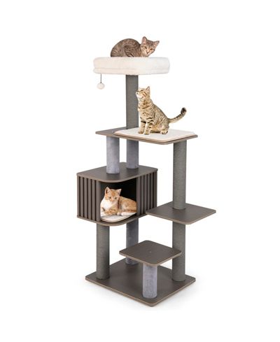 COZITO Cat Tree 59 in Multi-Level with Cushion Top Perch
