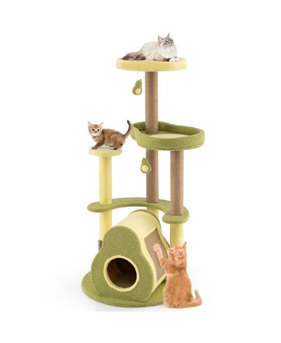 COZITO Cat Tower Freestanding Avocado Multi-Level with Condo