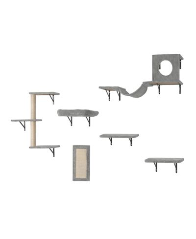 COZITO Wall Mounted Cat Shelves 6 Piece Hammock Perch Sisal