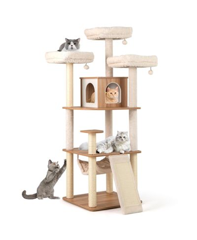 COZITO Cat Tree 68 inch with Padded Perches Condo and Sisal Posts