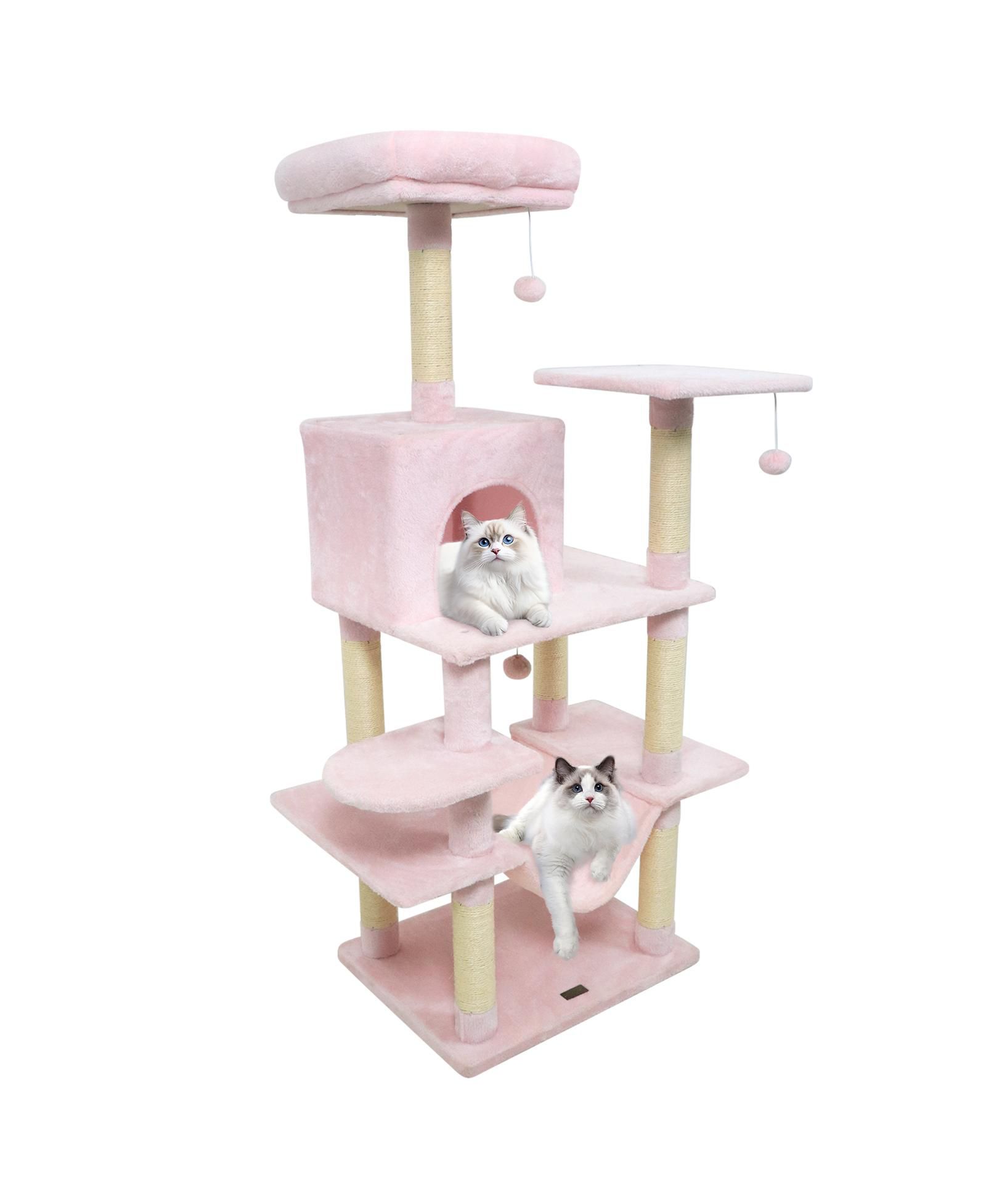 COZITO Кошачий домик 58 inch Soft Plush многоуровневый с верхним насестом