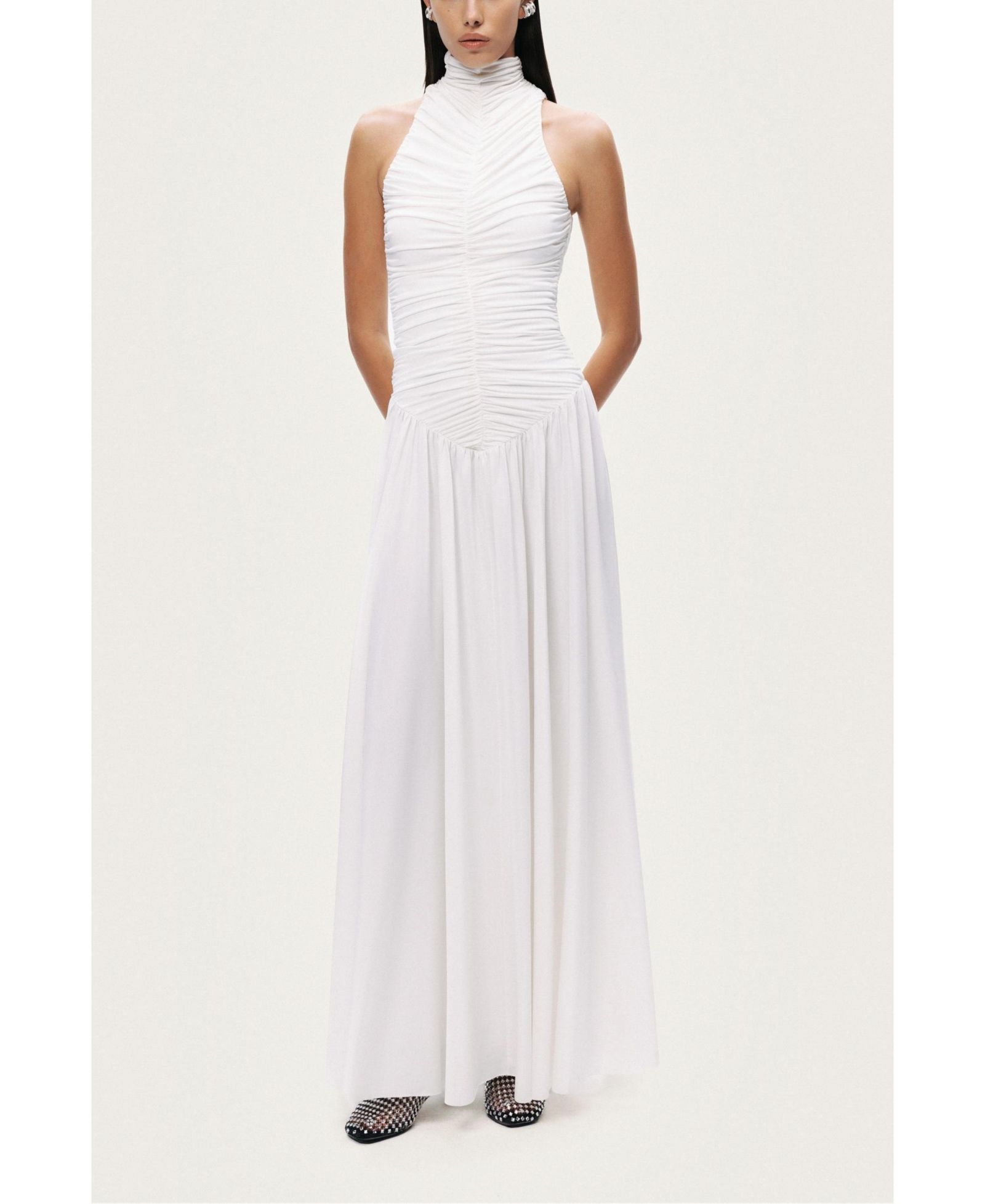 Женское макси-платье NOCTURNE Ruched High-Neck