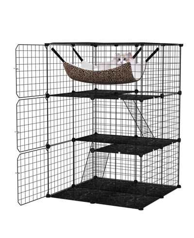 COZITO Cat Cage Indoor 3-Tier Detachable Metal Wire Kennel