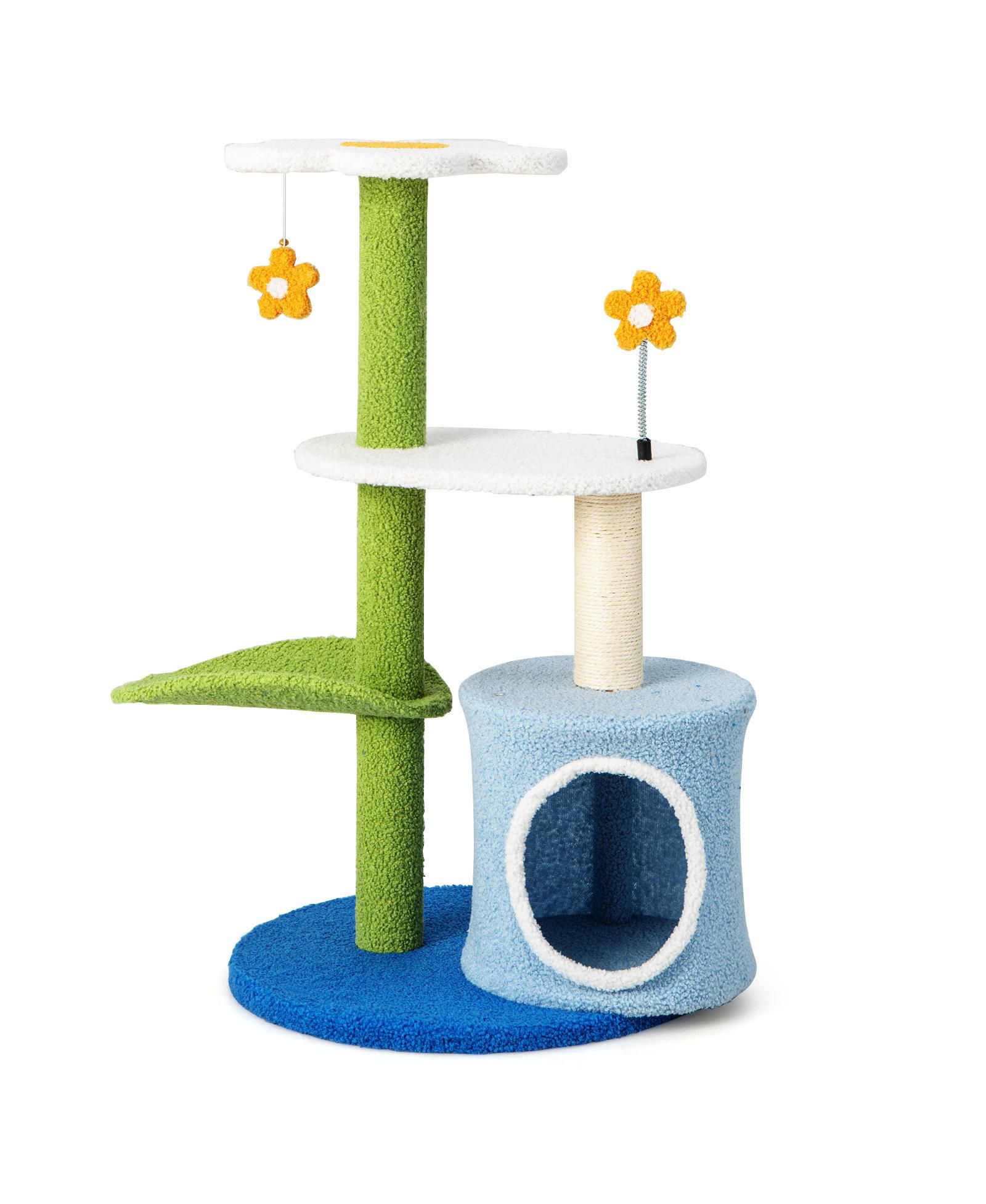Кошачий домик COZITO 34.5 in 4-Tier Cute Tower с шариками и домиком