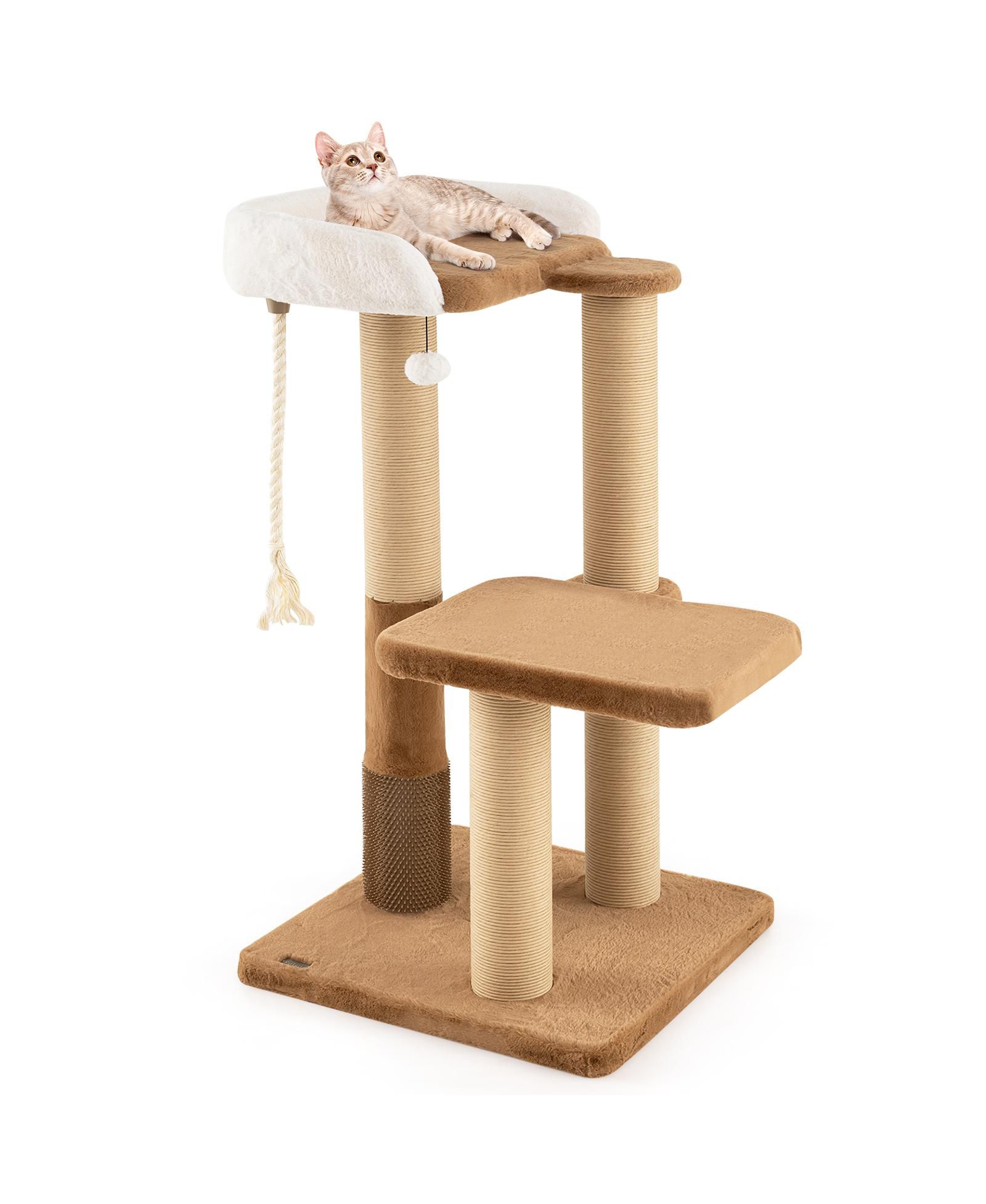 COZITO Cat Tree 44 inch Modern with Padded Perch and Dangling Ball