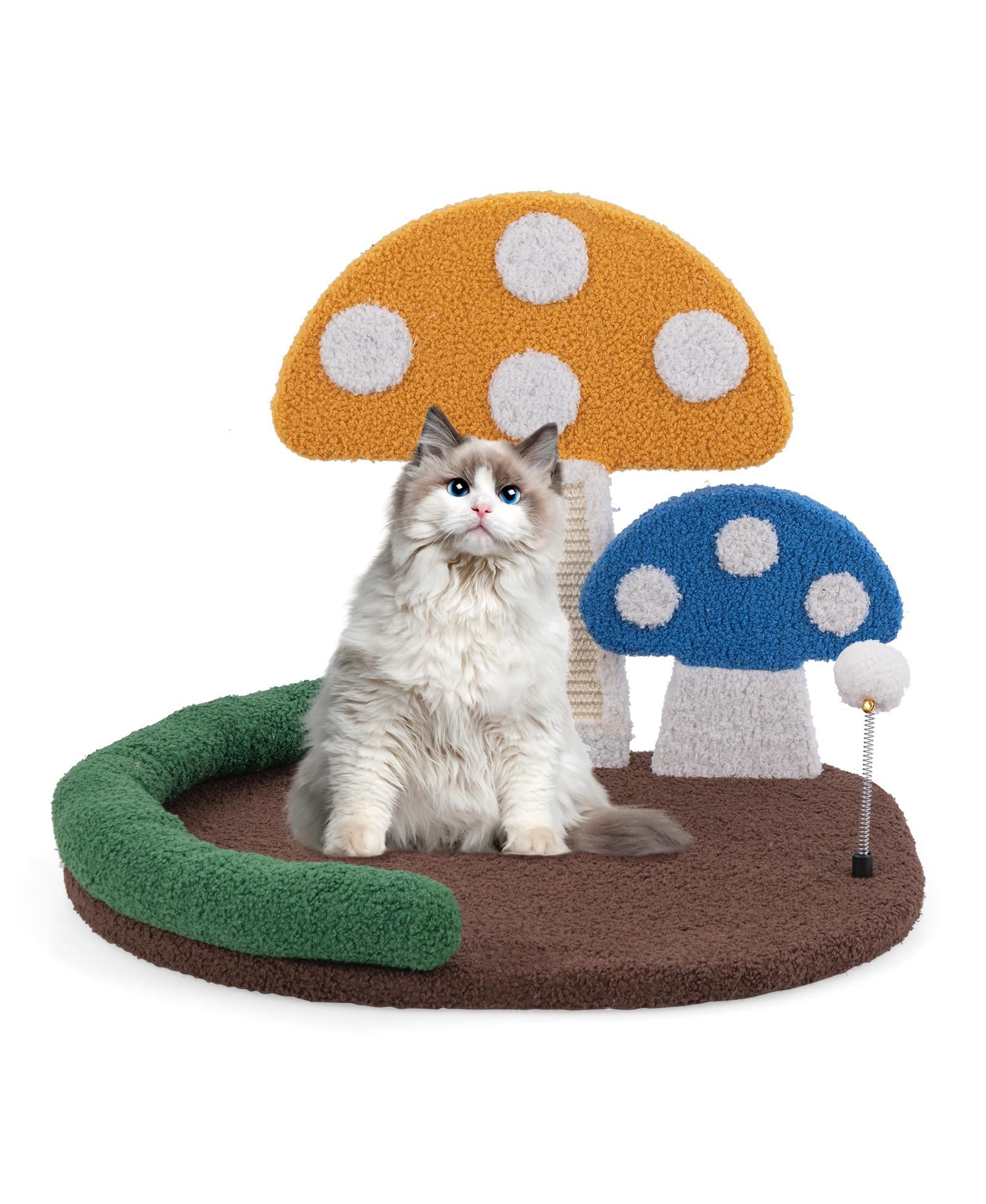 Лежанка для кошек COZITO Mushroom Scratcher с панелью из сизаля