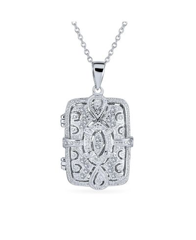 Bling Jewelry винтажный кулон-медальон Infinity Rectangle из стерлингового серебра