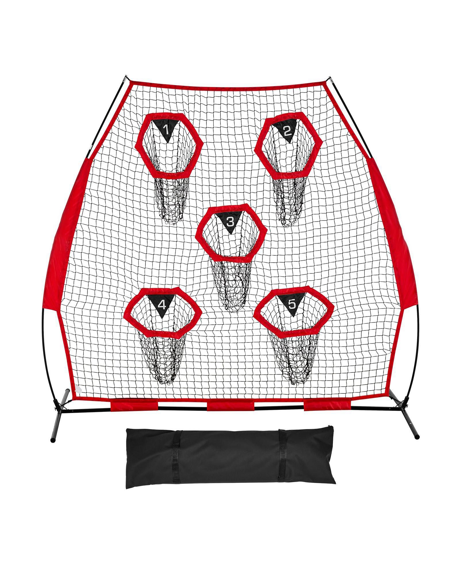 Mecale 7 x 7 Ft Football Throwing Net with 5 Target Pockets