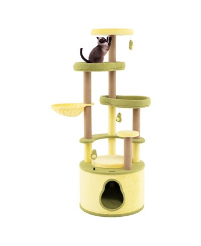COZITO Cat Tree Large Avocado Multi-Level with Private Condo
