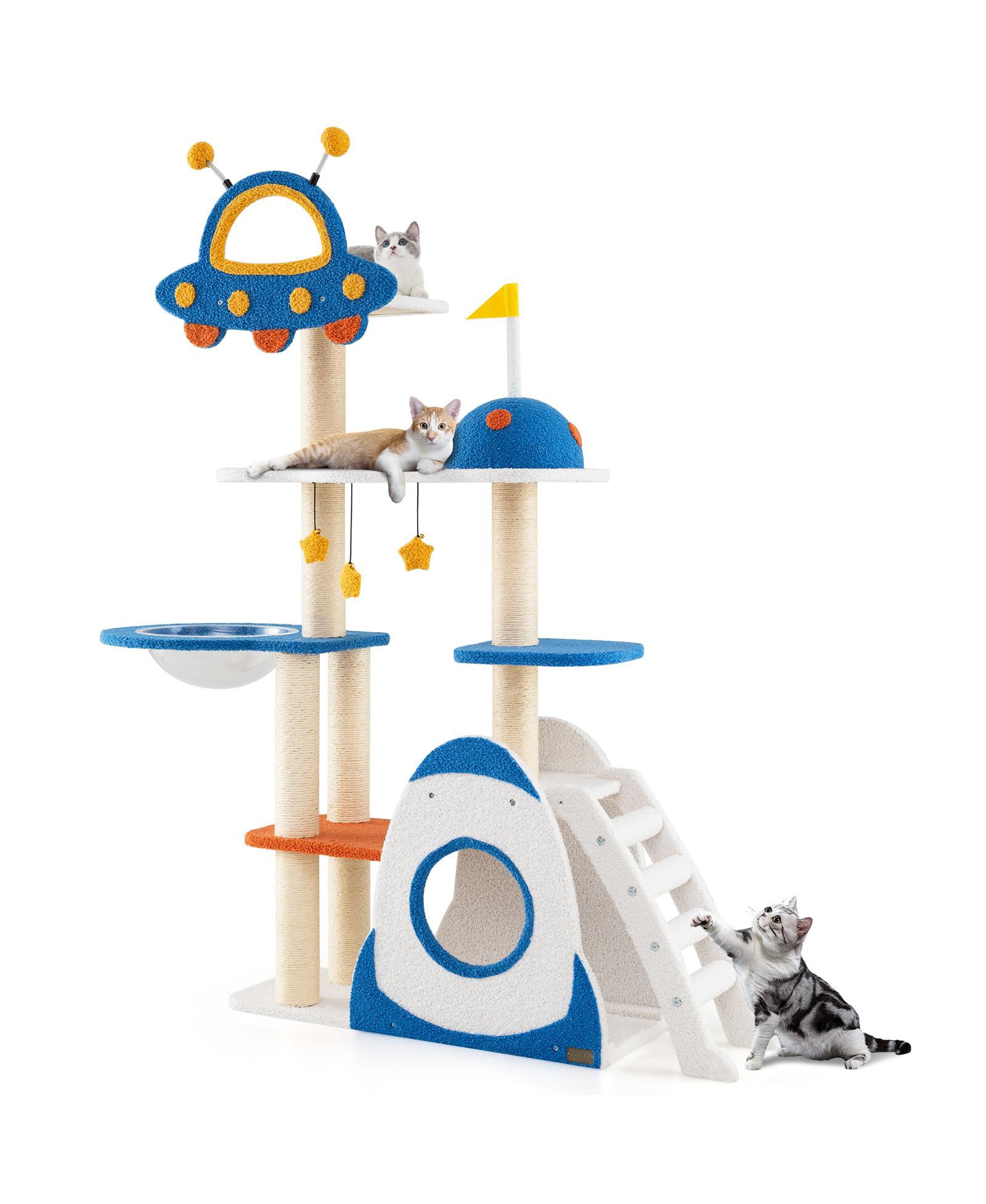 COZITO Cat Tree Space Theme Multi-Level with Sisal Scratch Posts