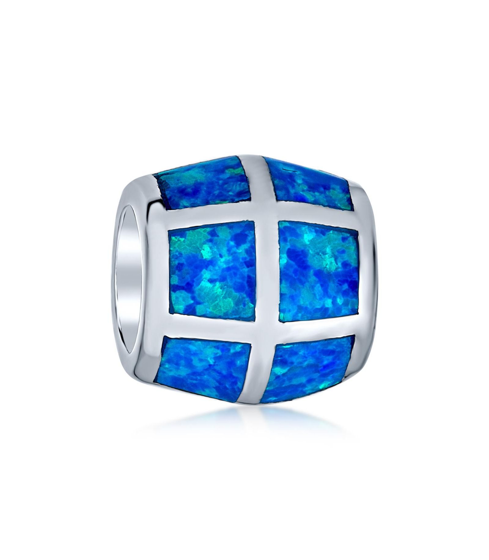 Шаرم для браслета Bling Jewelry с инкрустацией из опала.925 Sterling Silver
