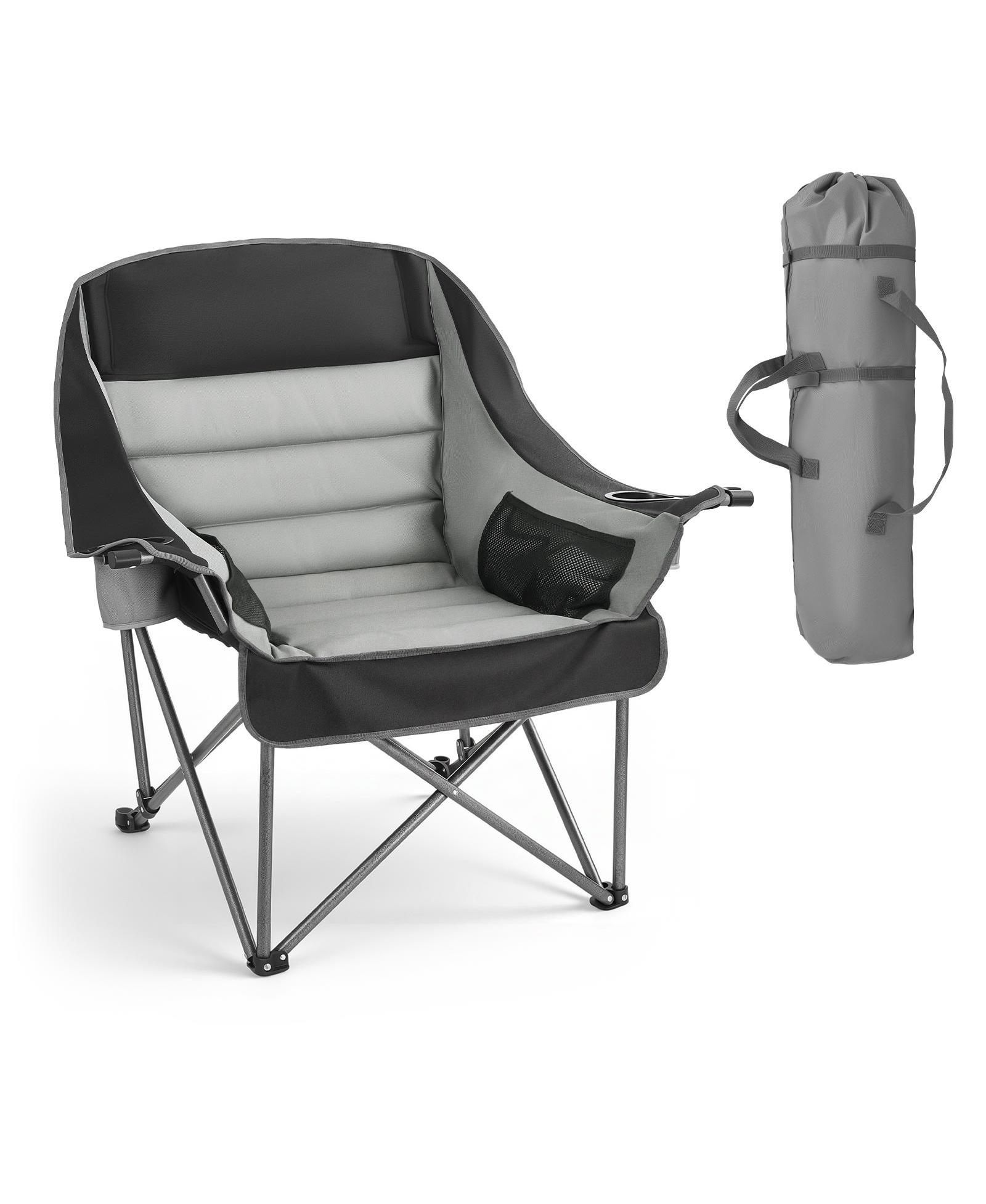 Mecale Oversized Padded Camping Chair 450 lbs with Dual Cup Holders