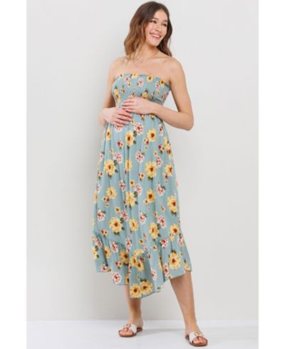 Женское миди-платье Hello Miz Maternity Floral Smocked Strapless