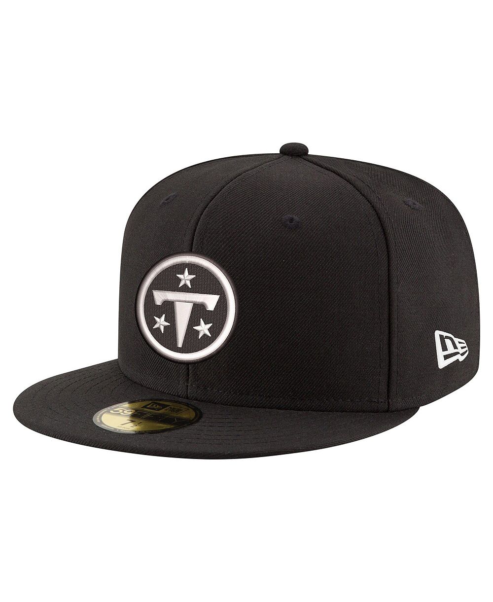 New Era Men's Black Tennessee Titans Black White 59FIFTY Fitted Hat