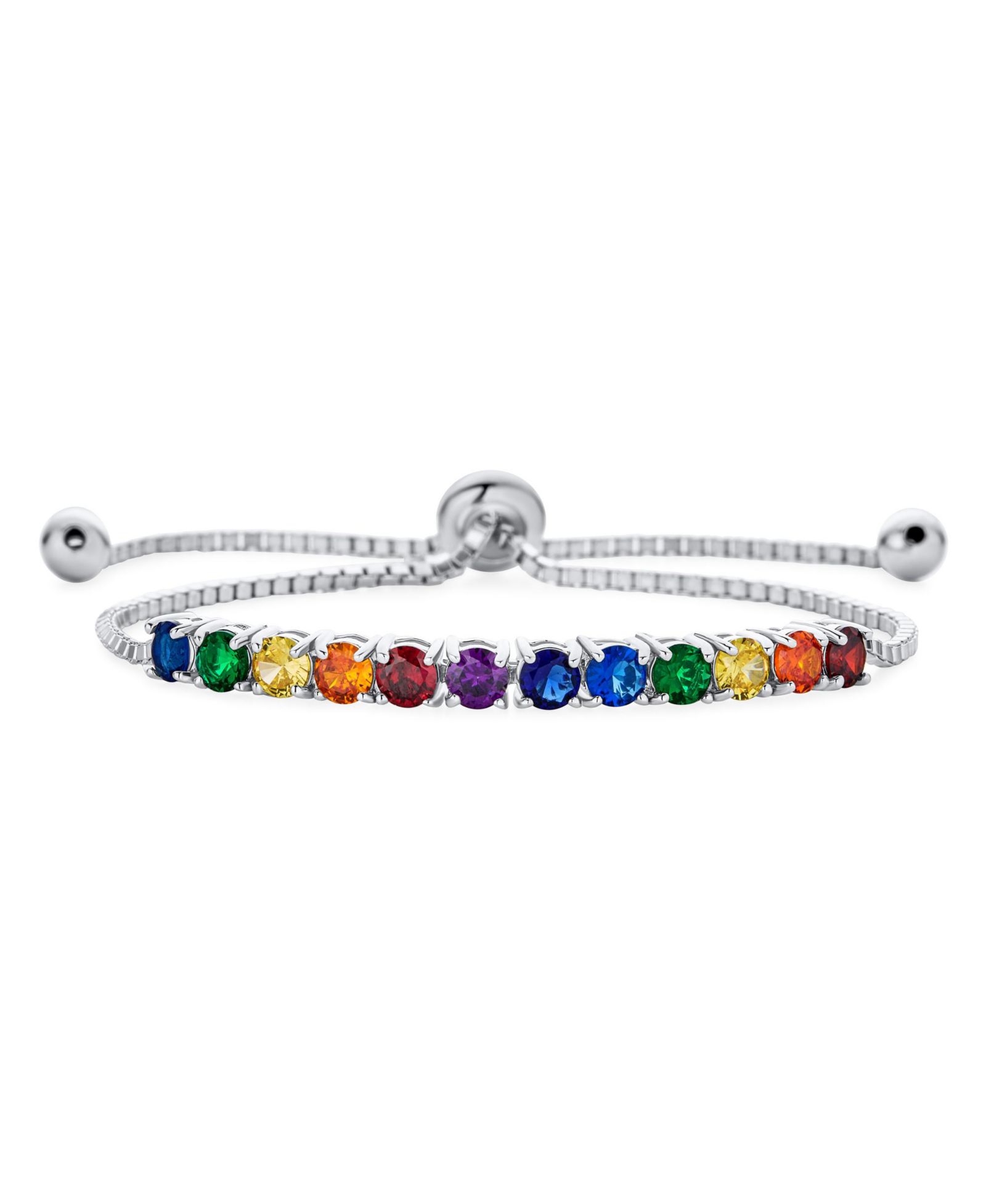 Браслет Tennis с многоцветными фианитами от Bling Jewelry