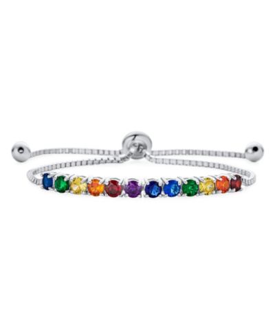 Браслет Bling Jewelry Cubic Zirconia Bolo Style Tennis,.925 Sterling Silver