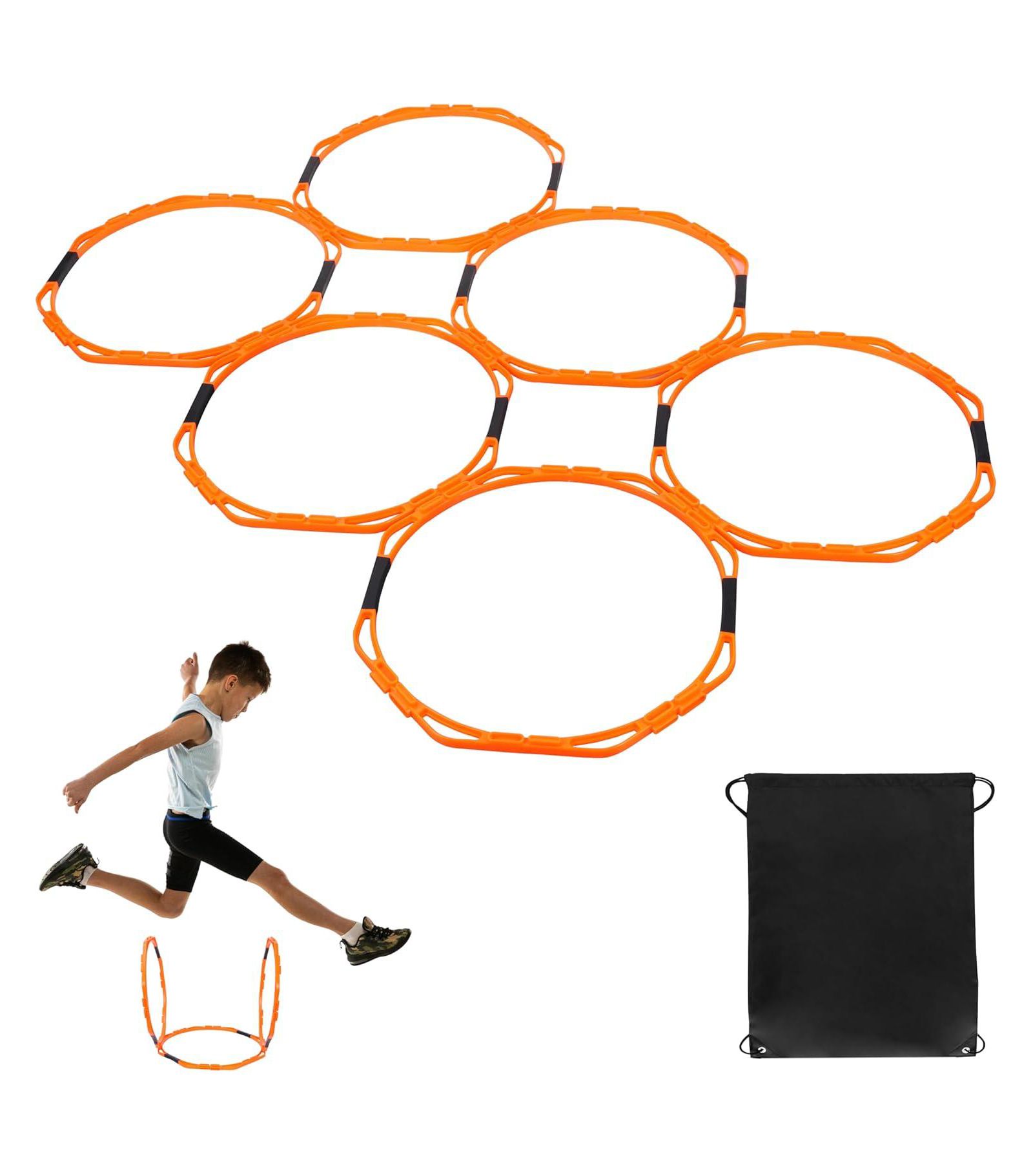 Набор тренировочных колец Hikeen Octagonal Agility Rings, Speed Rings, Youth Agility Footwork Training и Speed Hurdles Ladder, Fitness Equipment Sport Workout