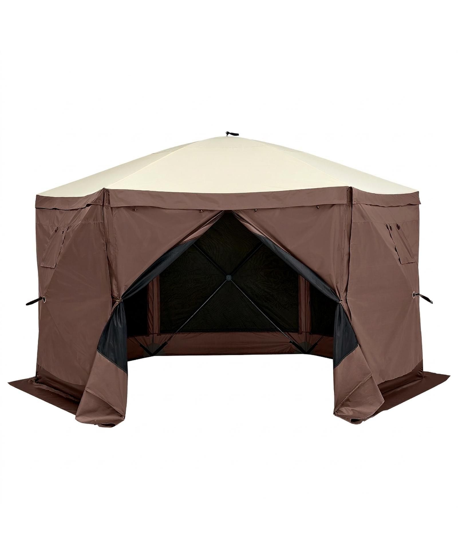 GIVIMO 6-Sided Pop-Up Gazebo Screen Tent with Removable Wind Cloths and Mesh Windows 12.5x12.5FT
