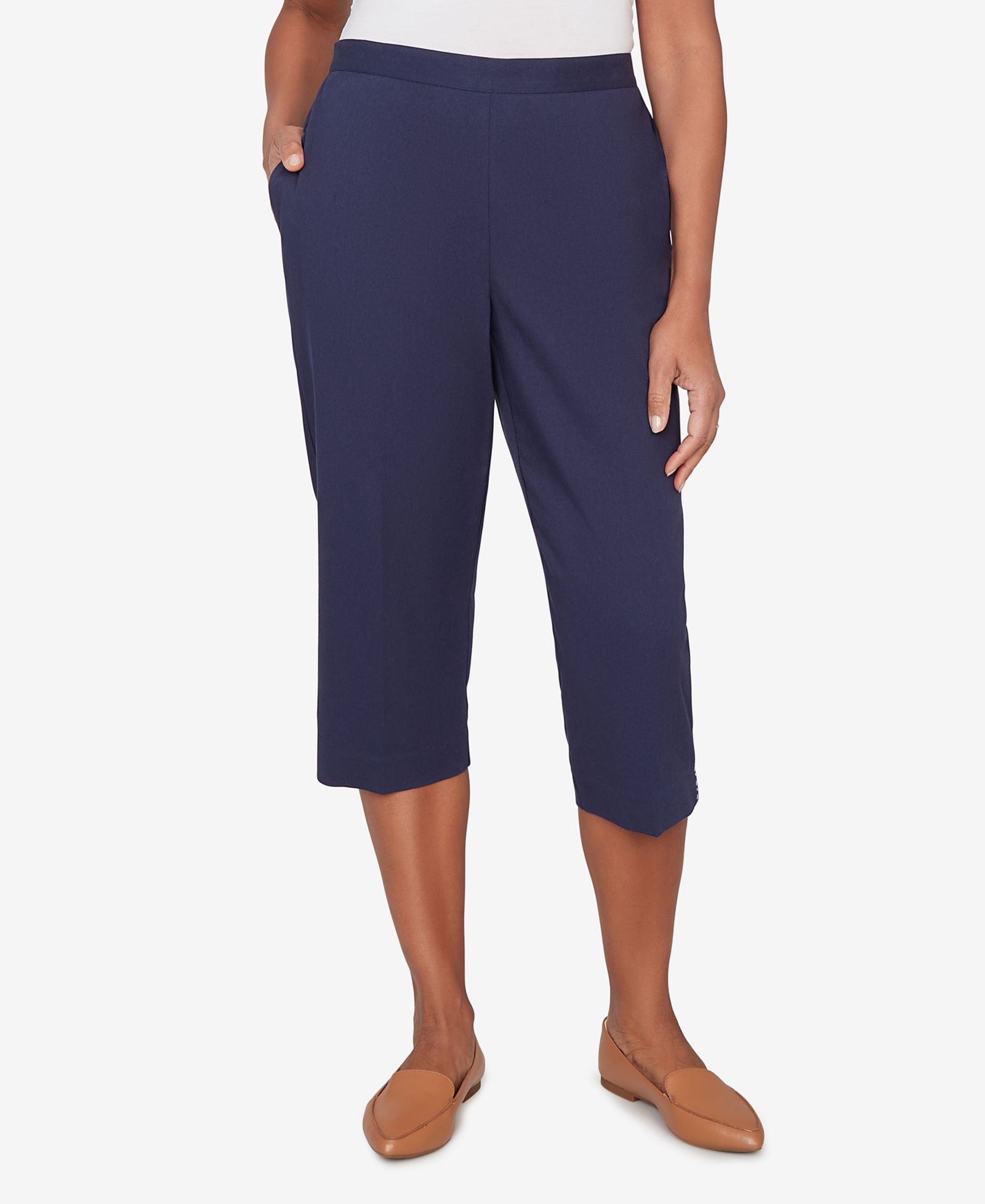Брюки-капри Alfred Dunner Petite Lady Liberty Heat-Set Side-Seam Pocket