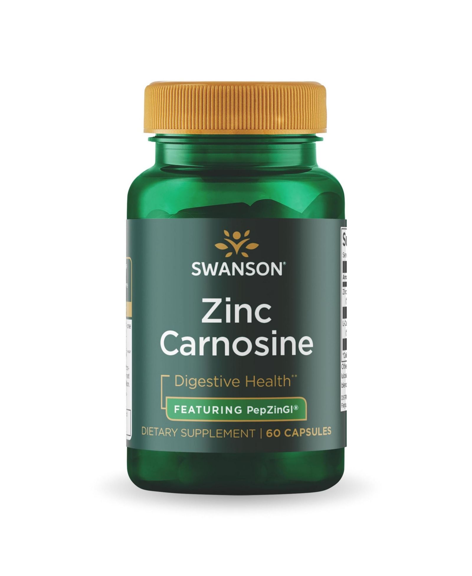Добавка Swanson Zinc Carnosine (PepZin GI) для пищеварения, 60 капсул