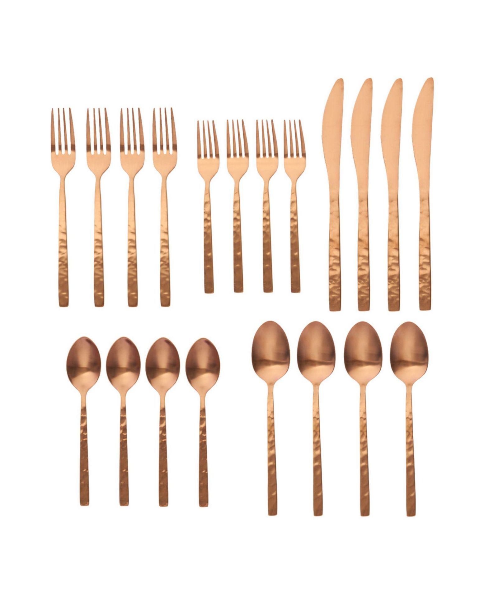 Godinger Rustic Mirrored Stainless Steel 20-Piece Flatware Set, Service For 4