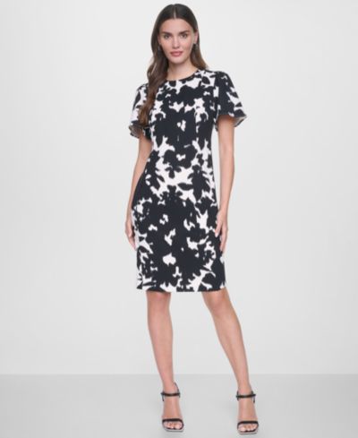 DKNY Женское платье с принтом и рукавами-крылышками