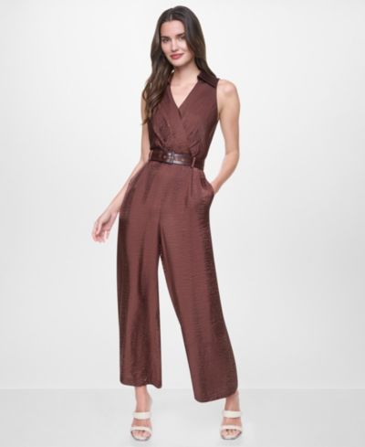 DKNY Женский комбинезон без рукавов с поясом