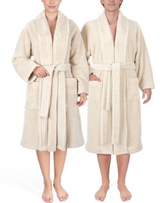 American Soft Linen Unisex Luxury Hotel Spa Warm Shawl Collar Soft Plush Fleece Bath Robe