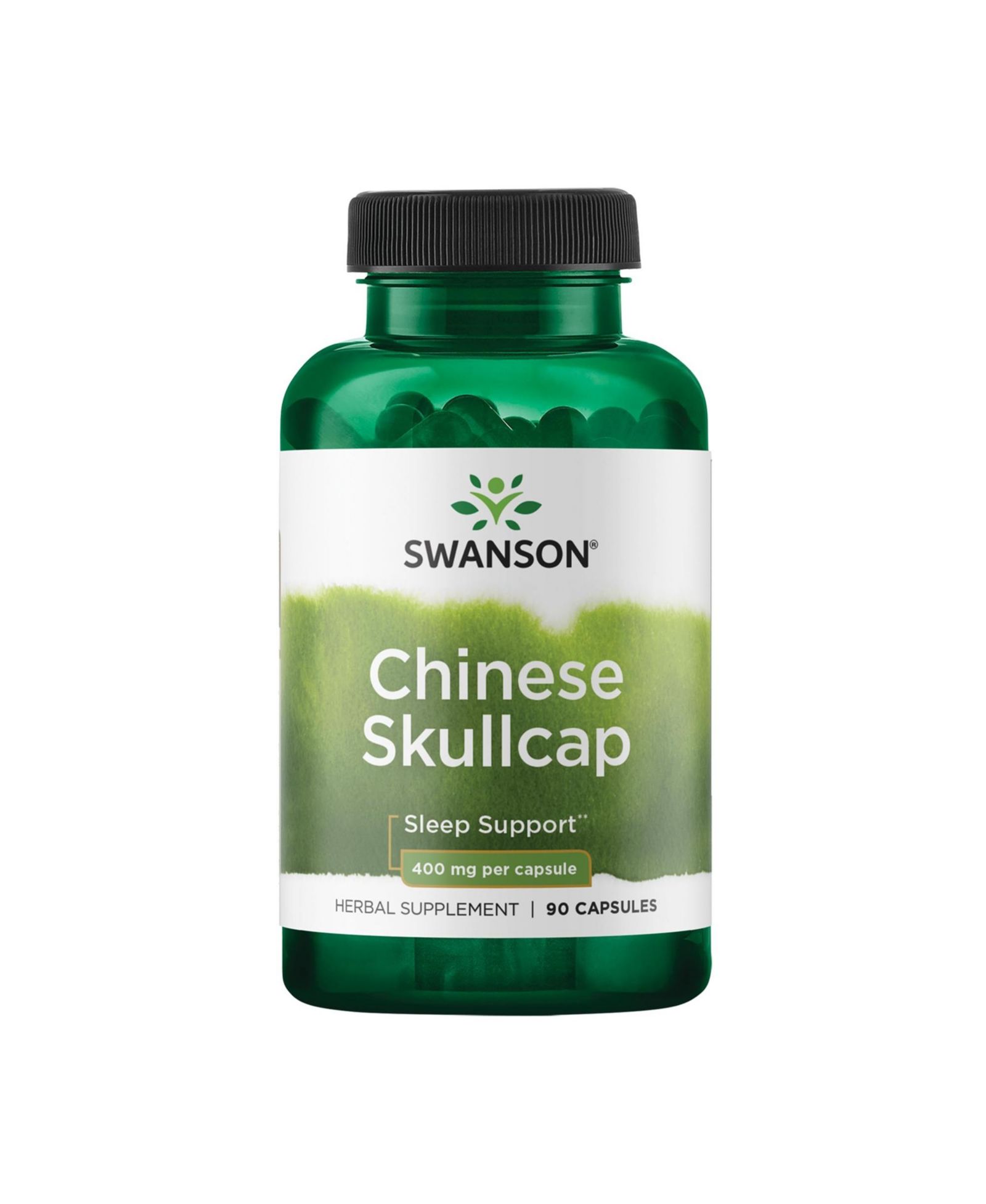Swanson Chinese Skullcap, Herbal Supplement, Relaxation and Sleep Support, Flavonoid Formula to Soothe Nerves, 400 mg, 90 Capsules