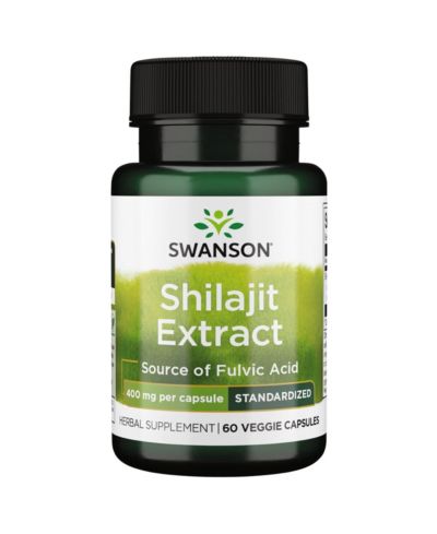 Растительный экстракт Swanson Shilajit Promoting Cell Growth Support Natural Formula (400 Milligrams 60 Veg Capsules)