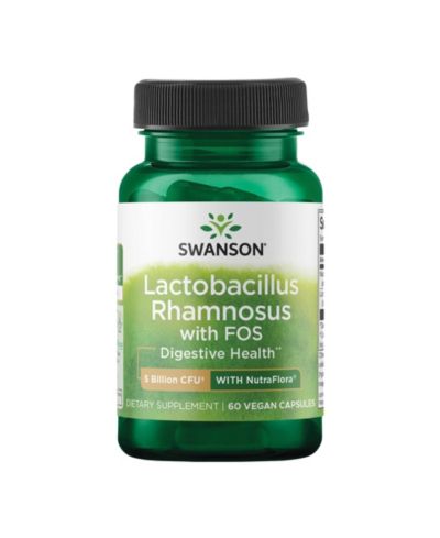 Swanson пробиотическая добавка Lactobacillus Rhamnosus с FOS для здоровья пищеварения, 60 капсул
