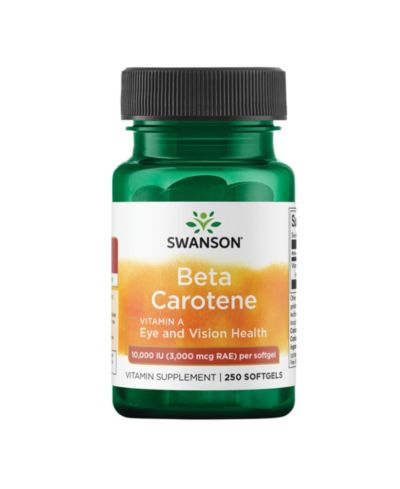 Swanson BetaCarotene  Vitamin A Supplement Promoting Immune Health, Eye and Skin Health  Natural Wellness Formula  (250 Softgels, 3000mcg Each)