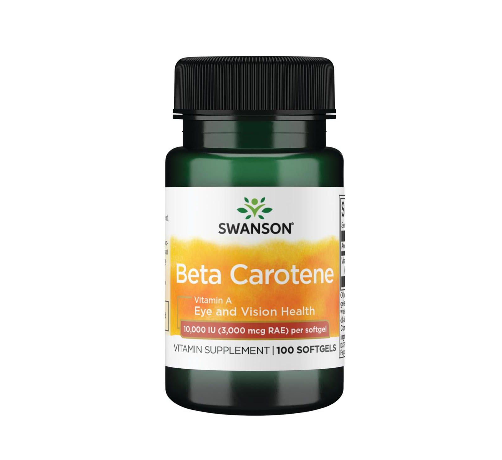 Swanson BetaCarotene (Vitamin A) Skin Eye Immune System Health Antioxidant Support 10000 Iu (3000 mcg) 100 Softgels