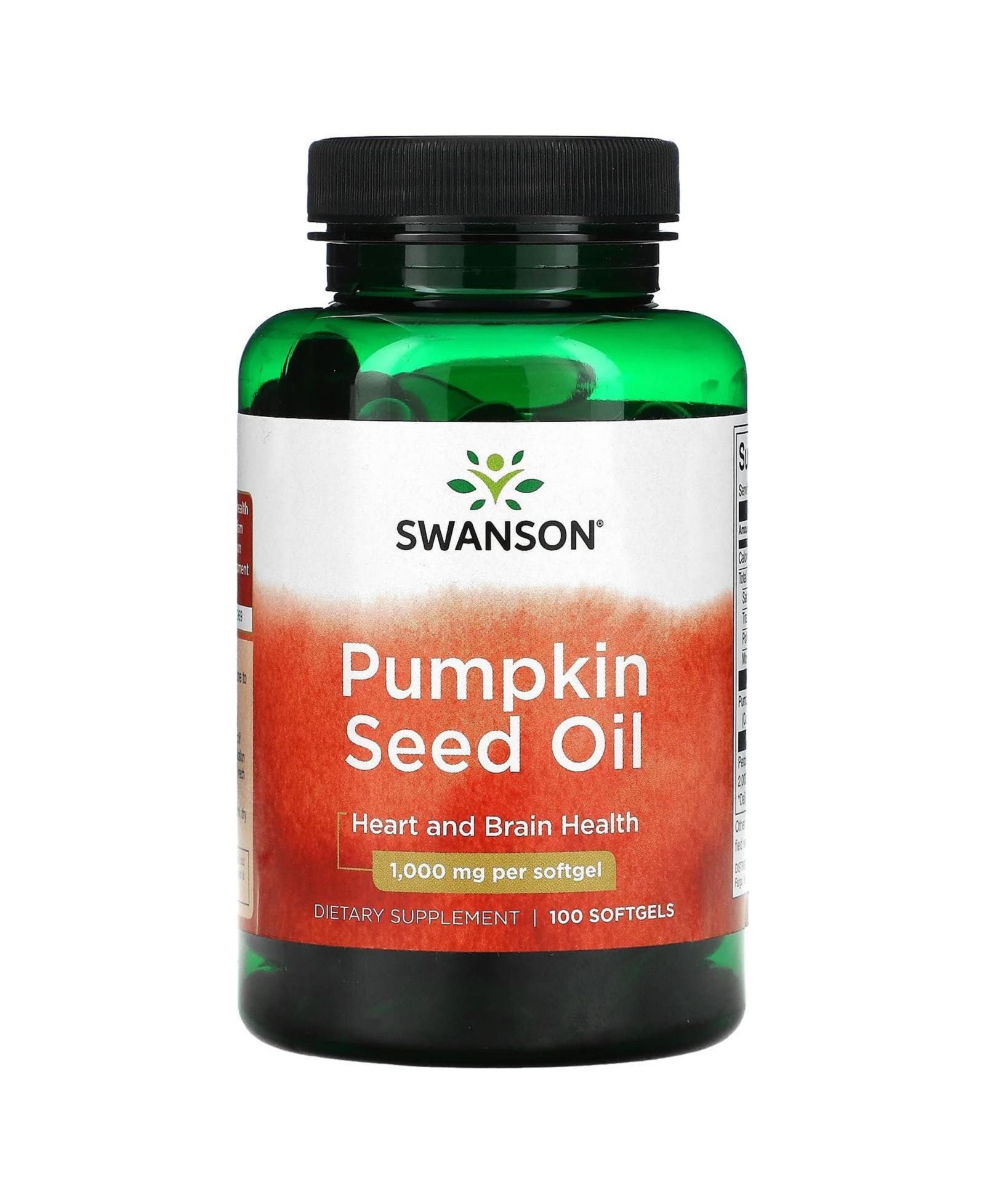 Масло из семян тыквы Swanson, 1,000 mg, 100 мягких капсул