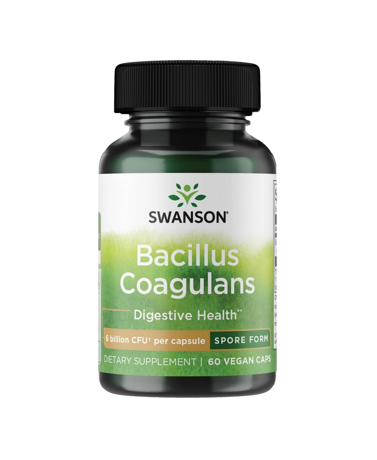 Swanson Bacillus Coagulans, натуральная пробиотическая добавка для пищеварения, 6 Billion CFU, 60 вегетарианских капсул