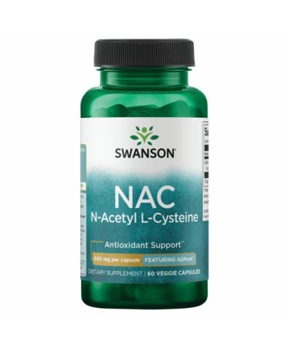 Капсулы Swanson Amino Acid Ajipure NAcetylLCysteine Pharmacecal Grade 600 Milligrams 60 Veg Capsules