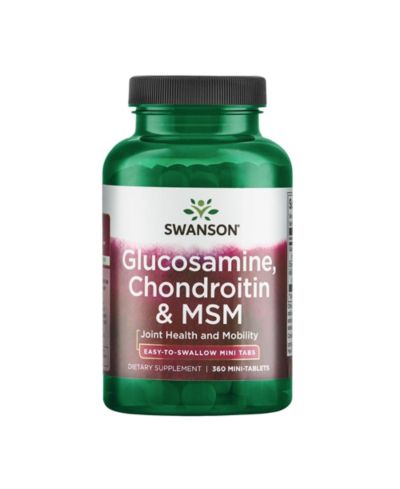 Swanson MiniTabs Glucosamine Chondroitin and MSM for Joint Mobility and Comfort - Supports Cartilage and Tissue Health - 360 Tablets, 750/600/300 mg
