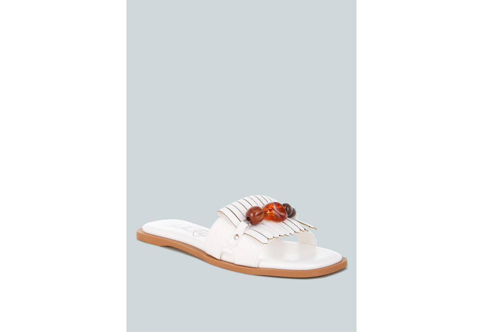 London Rag Women's Nakasa Beaded Faux Leather Slip Ons