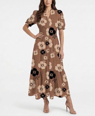 Женское платье Taylor Petite Printed Mandarin Collar Maxi
