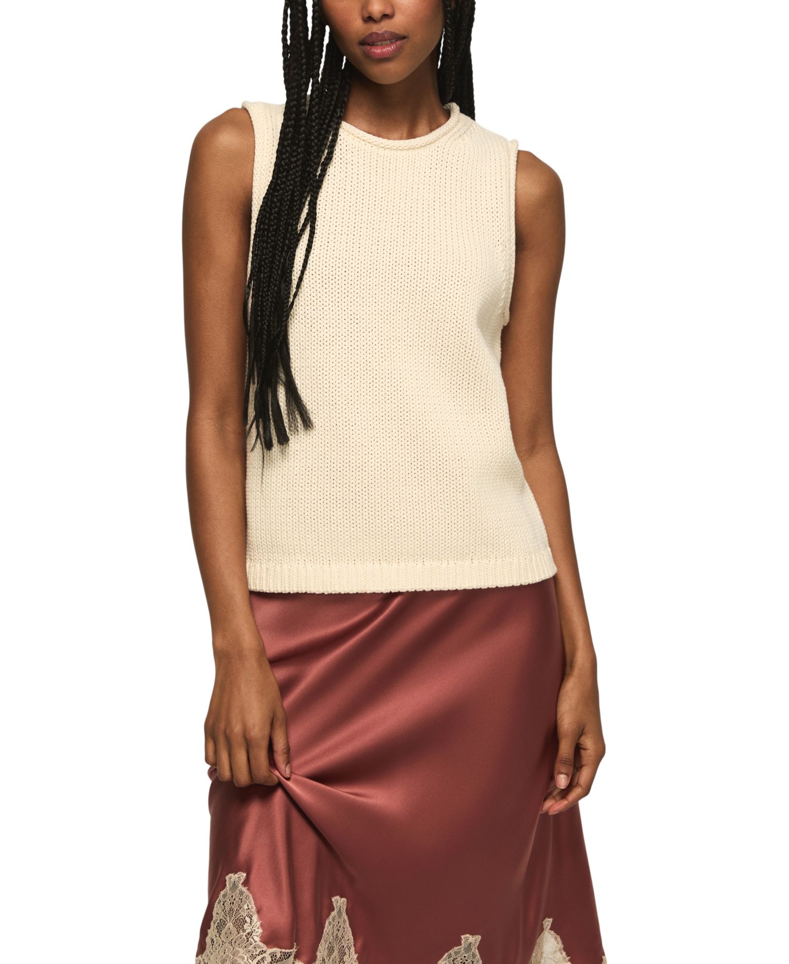 Lucky Brand Women's Crewneck Knit Tank Top