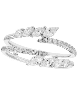 Кольцо-защита для бриллиантов в белом золоте 14k