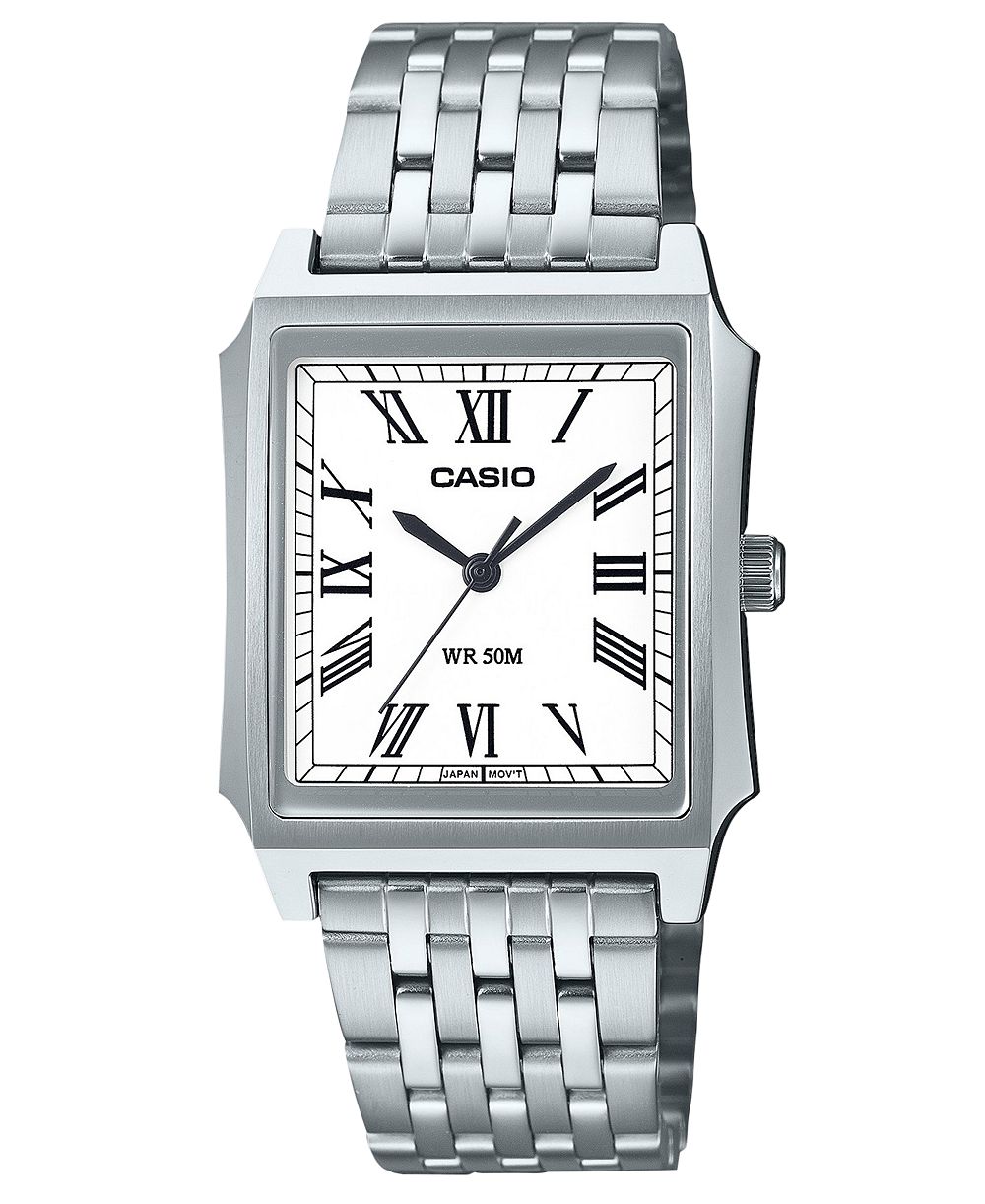 Часы Casio Unisex Japanese Quartz Analog Silver-Tone Stainless Steel 31.5mm