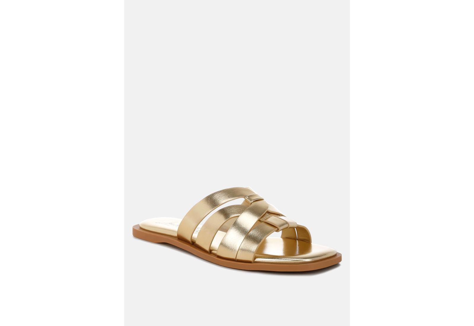 London Rag Women's Hebal Metallic Faux Leather Slip Ons