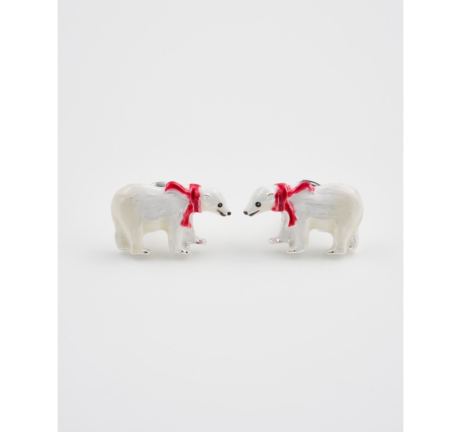 Fable England серебряные серьги-гвоздики Cosy Polar Bear