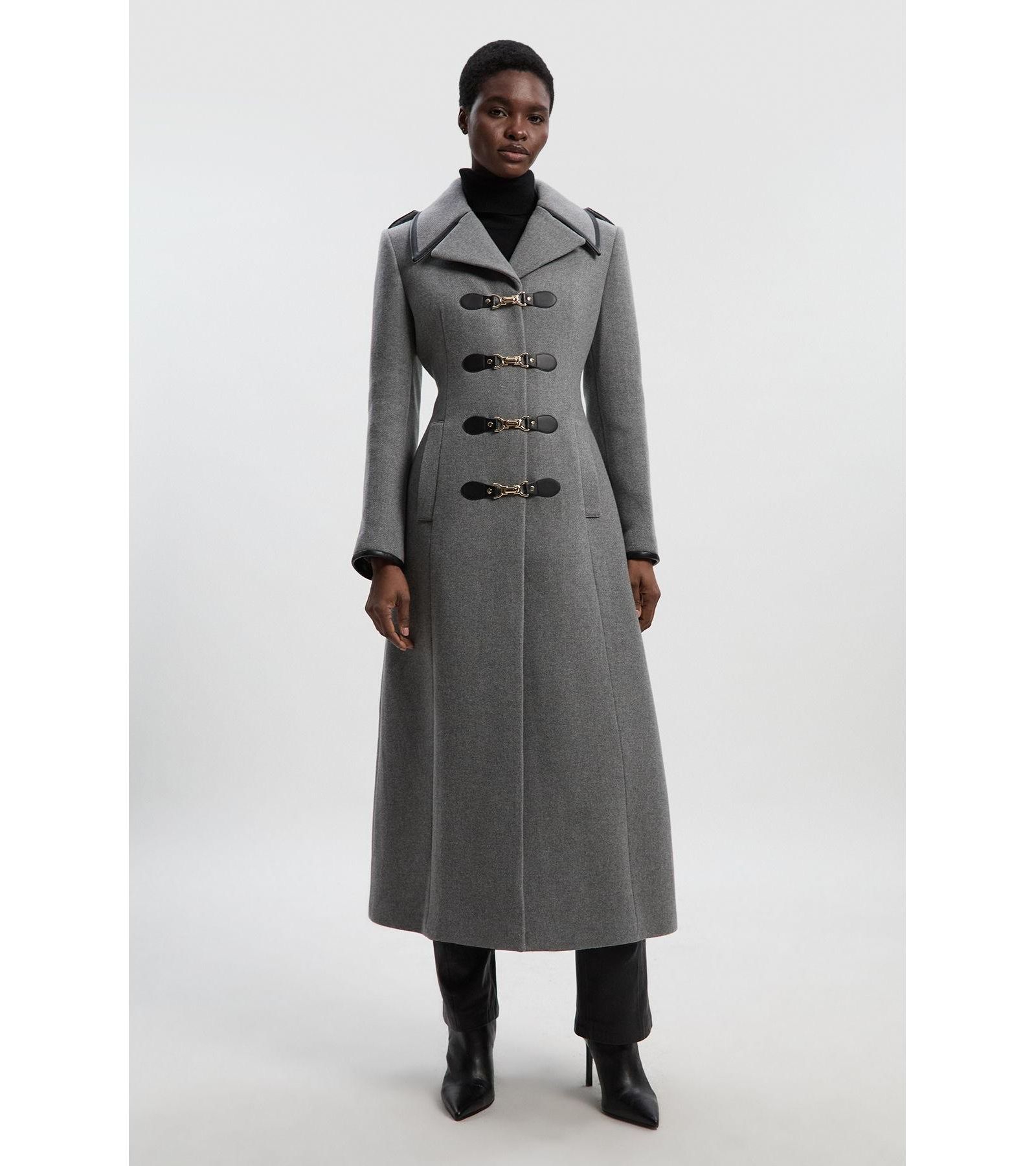 Karen Millen Women's Military Tailored Midi Coat