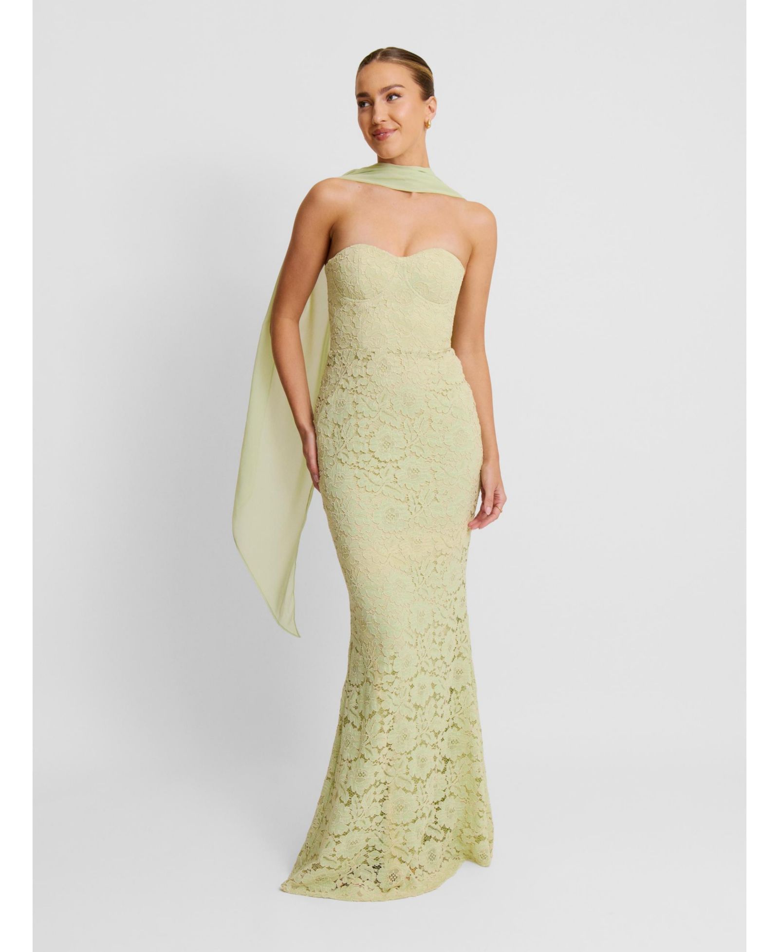 Женское кружевное платье-макси Six Stories Corset Maxi Dress с шейным шарфом