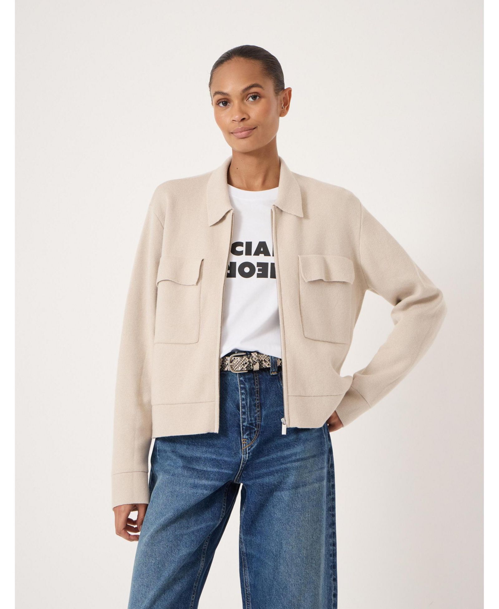 Hush Women's Knitted Zip Front Jacket