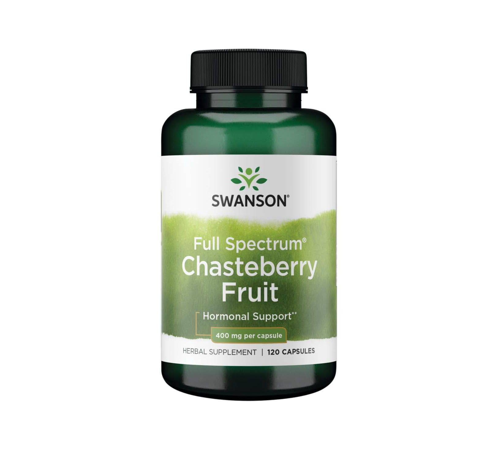 Swanson Chasteberry Fruit Herbal Supplement for Women s Health Supports Menstrual and Menopausal Balance and Skin Health 120 Capsules, 400 mg Each