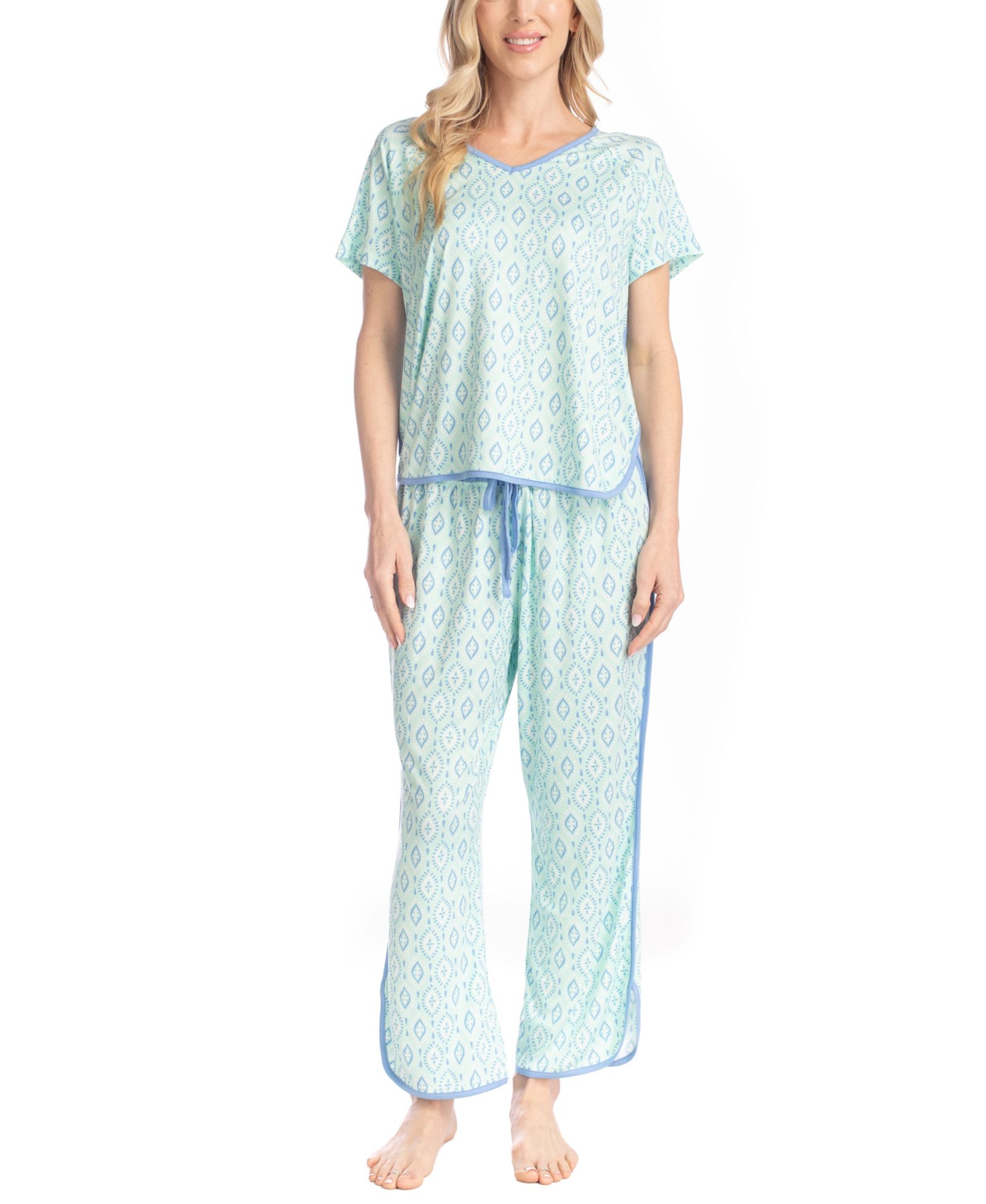 Комплект MUK LUKS Women's Artistic Garden V-Neck Top and Ankle Pants Женский