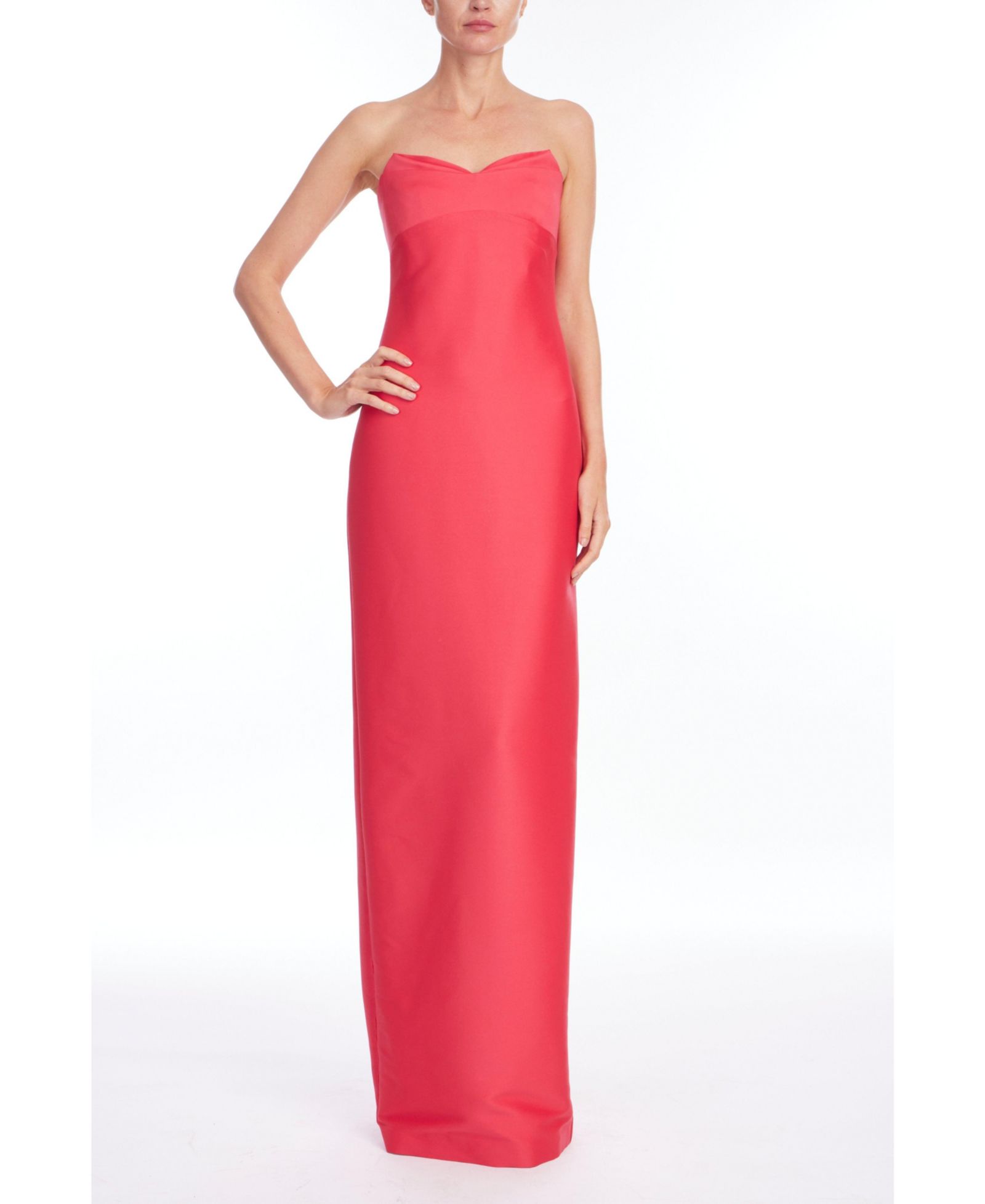 Женское вечернее платье Badgley Mischka Strapless Fold-Over Mikado Column